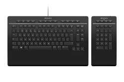 3Dconnexion Tastatur Pro with Numpad Tastatur Büro USB + RF Wireless + Bluetooth QWERTZ Schweiz Schwarz 