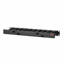 APC Horizontaler Kabelmanager, 1 HE x 4 Zoll [10,16 cm] Tiefe, Einseitig mit Abdeckung 