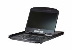 ATEN CL3108 Konsolenregal 47 cm [18.5"] 1366 x 768 Pixel Metall, Kunststoff Schwarz 1U 