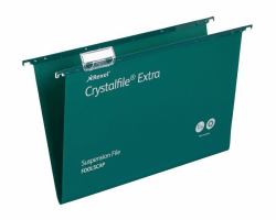 Acco Rexel Crystalfileâ¢ Extra Foolscap Suspension File Green [25]