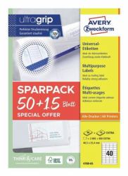 Avery 4780-65 selbstklebendes Etikett Rechteck Permanent Weiß 2600 Stück[e] 