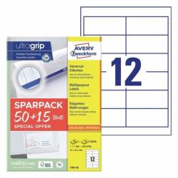 Avery 4781-65 selbstklebendes Etikett Rechteck Permanent Weiß 780 Stück[e] 