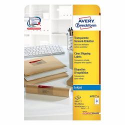 Avery J4722-25 selbstklebendes Etikett Abgerundetes Rechteck Permanent Transparent 250 Stück[e] 