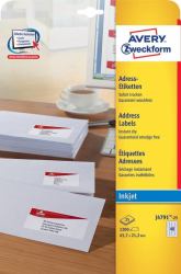 Avery J4791-25 selbstklebendes Etikett Abgerundetes Rechteck Permanent Weiß 1200 Stück[e] 