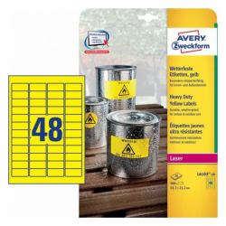 Avery L6103-20 selbstklebendes Etikett Rechteck Permanent Gelb 960 Stück[e] 
