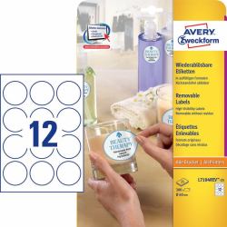 Avery L7104REV-25 selbstklebendes Etikett Kreis Permanent Weiß 300 Stück[e] 