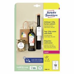 Avery T2001-10 Nichtklebendes Etikett 100 Stück[e] Weiß Rechteck 