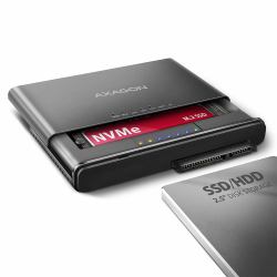 Axagon ADSA-CC USB-C 10Gbps - NVMe M.2 SSD & SATA 2.5/3.5 SSD/HDD CLONE MASTER 2 - Digital/Daten - NVMe USB 3.2 Gen 2 [3.1 Gen 2] Type-C Schwarz 