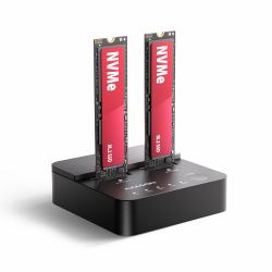Axagon ADSA-M2C22L USB-C 20Gbps Dual M.2 NVMe SSD-Docking- und Klonstation 