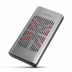 Axagon EEM2-20GD Externes USB-C 20Gbps Gehäuse für zwei M.2 NVMe SSDs mit Klon-Funktion 