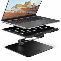 Axagon STND-LQB HQ-Ständer aus Aluminium für Laptops der Größe 10"–17.3". Verstellbare Höhe und Winkel. Schwarze Version. 
