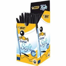 BIC Cristal Soft Schwarz Stick-Kugelschreiber Medium 50 Stück[e] 