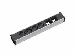 Bachmann 912.007 4AC outlet[s] Schwarz, Silber Verlängerungskabel 