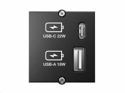 Bachmann 917.227 Steckdose USB A + USB C Schwarz 