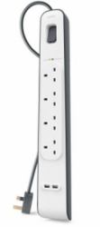 Belkin BSV401AF2M Spannungsschutz Weiß 4 AC-Ausgänge 2 m 