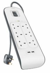 Belkin BSV604AF2M Spannungsschutz Weiß 6 AC-Ausgänge 2 m 