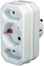 Brennenstuhl Adapter with 2 + 1 sockets Netzteil & Spannungsumwandler Weiß 