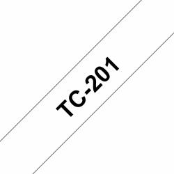 Brother TC-201 Etiketten erstellendes Band Schwarz auf weiss 