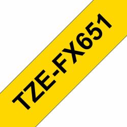Brother TZE-FX651 Etiketten erstellendes Band Schwarz auf gelb TZ 