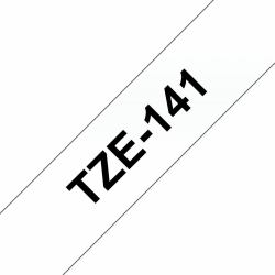 Brother TZE-141 Etiketten erstellendes Band Schwarz auf transparent 
