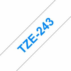 Brother TZE-243 Etiketten erstellendes Band Blau auf weiss 