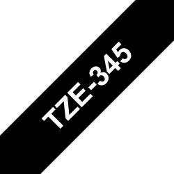 Brother TZE-345 Etiketten erstellendes Band Weiss auf Schwarz 