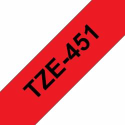 Brother TZE-451 Etiketten erstellendes Band Schwarz auf rot TZ 