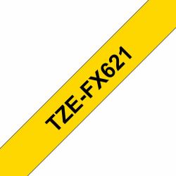 Brother TZE-FX621 Etiketten erstellendes Band Schwarz auf gelb 