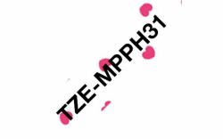Brother TZE-MPPH31 Etiketten erstellendes Band Schwarz auf Rosa 