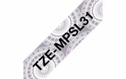Brother TZE-MPSL31 Etiketten erstellendes Band schwarz auf silber 