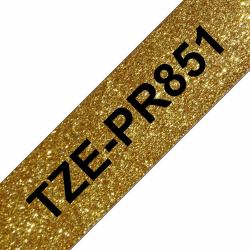 Brother TZE-PR851 Etiketten erstellendes Band Schwarz auf gold 