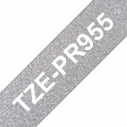 Brother TZE-PR955 Etiketten erstellendes Band Weiß auf Silber 