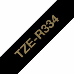 Brother TZE-R334 Etiketten erstellendes Band Gold auf Schwarz 