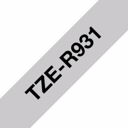 Brother TZE-R931 Etiketten erstellendes Band schwarz auf silber 