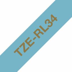 Brother TZE-RL34 Etiketten erstellendes Band Gold on blue 