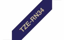 Brother TZE-RN34 Etiketten erstellendes Band Gold auf Marineblau 