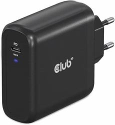 CLUB3D Reiseladegerät 100 Watt GAN-Technologie, USB-IF TID-zertifiziert, Einzelanschluss USB Typ-C, Power Delivery [PD] 3.0-Unterstützung 