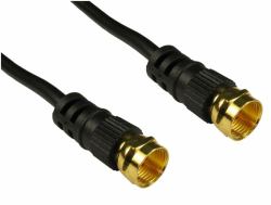 Cables Direct F M/M, 2m Koaxialkabel Schwarz 