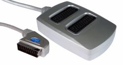 Cables Direct 3 Way SCART Splitter Box SCART-Kabel 0,4 m SCART [21-pin] Silber 