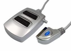 Cables Direct 2 Way SCART Switch Box SCART-Kabel 0,4 m SCART [21-pin] Silber 