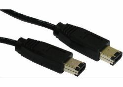 Cables Direct 1m, firewire 6 Pin 6-p Schwarz 