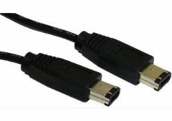 Cables Direct 3m, firewire 6 Pin 6-p Schwarz 
