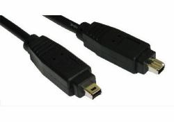 Cables Direct 1m, firewire 4pin 4-p Schwarz 
