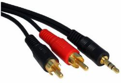 Cables Direct 3.5mm - 2xRCA, 3m Audio-Kabel Schwarz, Rot 