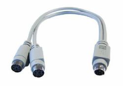 Cables Direct EX-099 PS/2-Kabel 0,25 m 6-p Mini-DIN 2x 6-p Mini-DIN Grau 