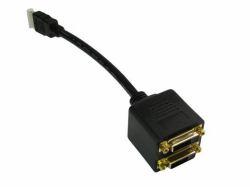 Cables Direct HDMI to DVI Splitter 0,12 m HDMI Typ A [Standard] 2 x DVI Schwarz 