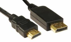 Cables Direct Display Port/HDMI, 3m DisplayPort Schwarz 
