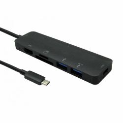 Cables Direct NLUSB3C-6PHUB laptop-dockingstation & portreplikator USB 3.2 Gen 1 [3.1 Gen 1] Type-C Schwarz 