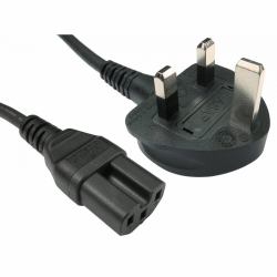 Cables Direct RB-252WH Stromkabel Schwarz 2 m BS 1363 C15-Koppler 