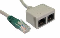 Cables Direct RJ-ECONDV Kabelspalter oder -kombinator Kabelkombinierer Grau 